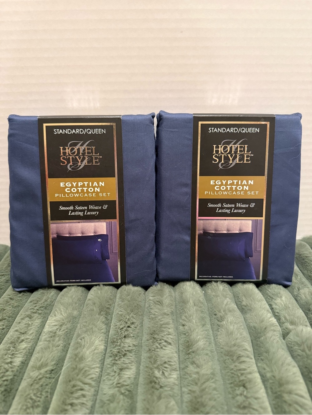 Egyptian Cotton Pillowcase Set - Navy (Standard/Queen) 2 PACK